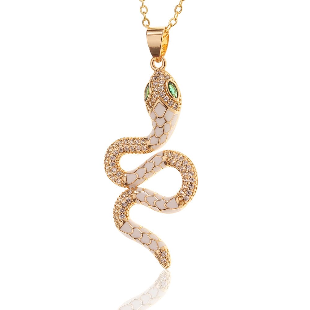 Collier Serpent Femme Fantaisie Blanc