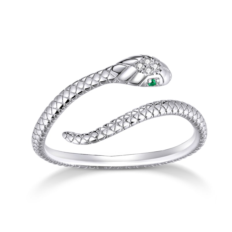 Bague Serpent Fantaisie Ajustable (Argent)
