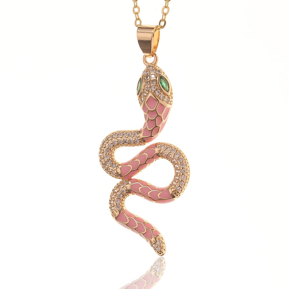 Collier Serpent Femme Fantaisie Rose