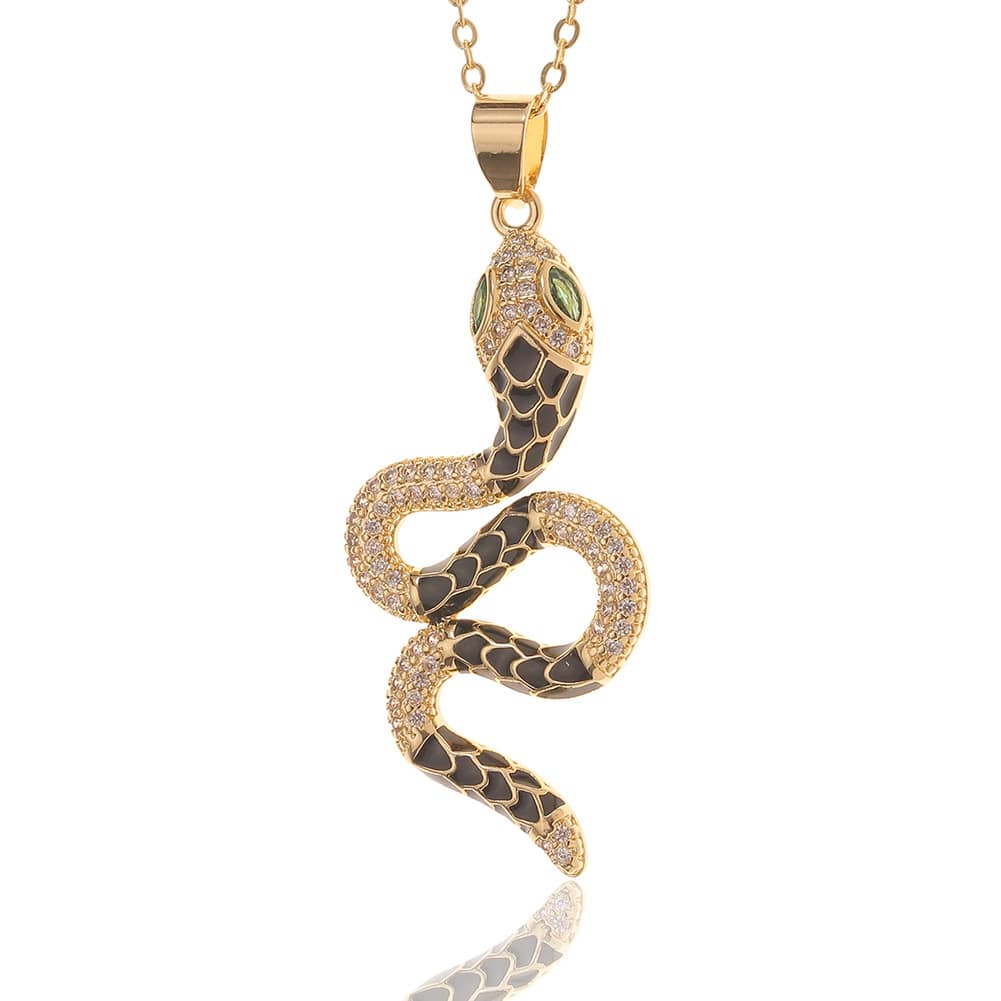 Collier Serpent Femme Fantaisie Noir