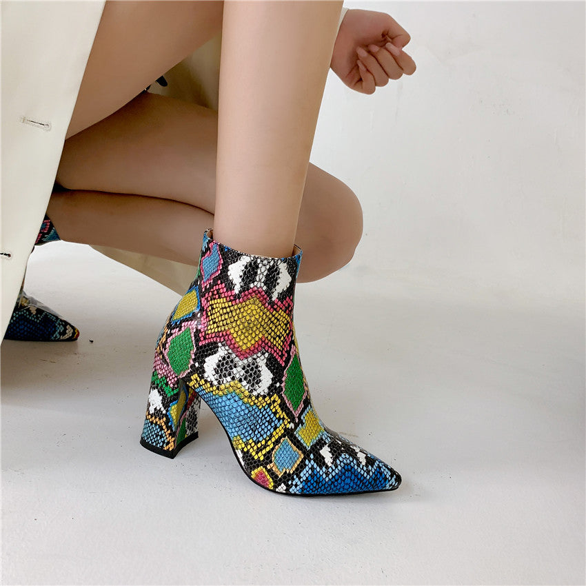 Bottines Serpent Multicolore femme
