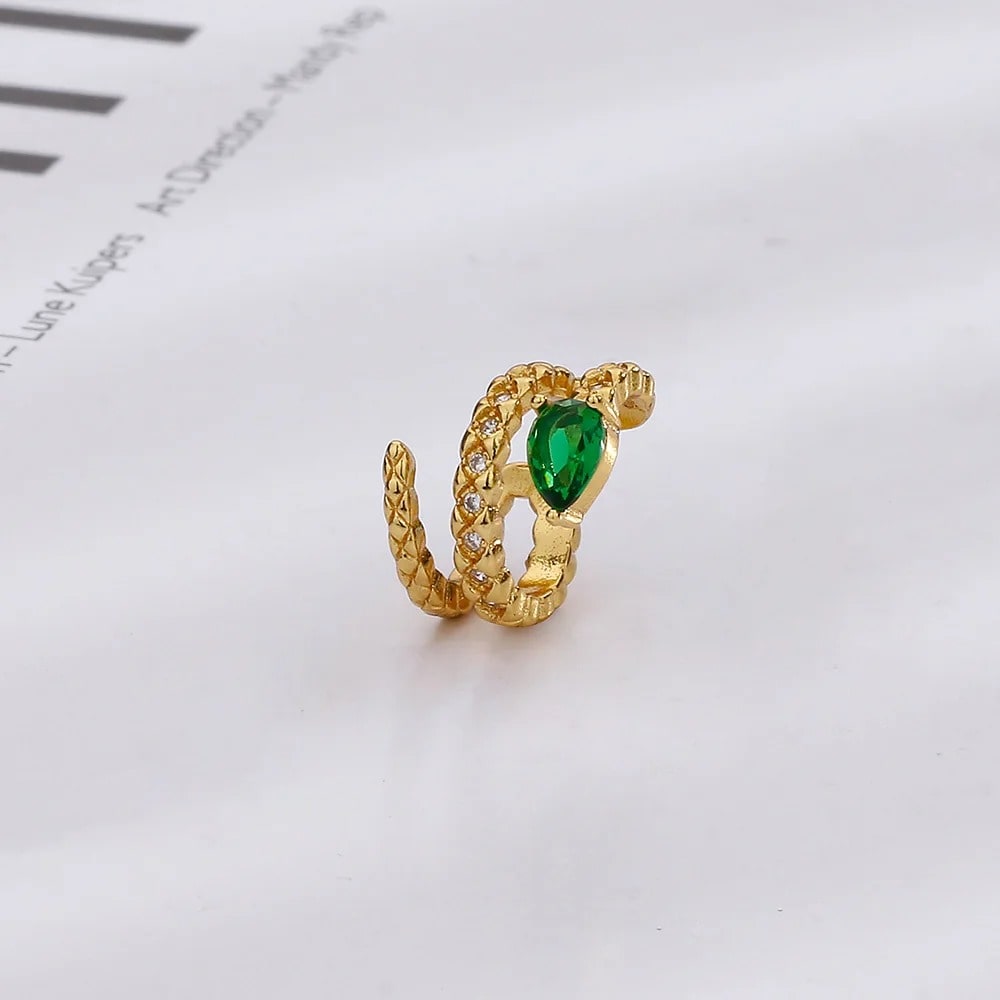 Boucles d'Oreilles Serpent Dorées