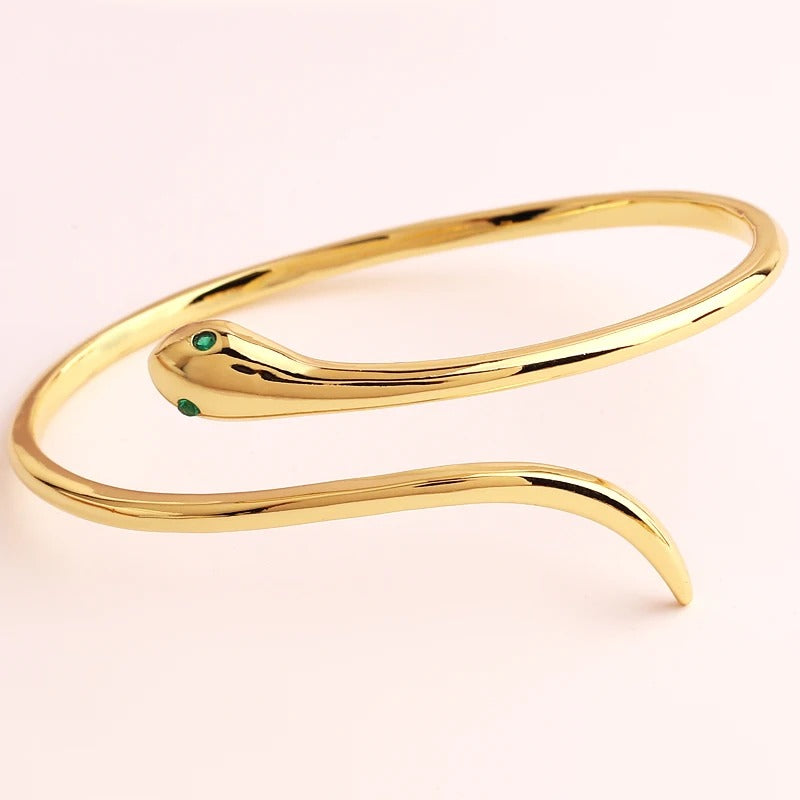 Bracelet Manchette Serpent Couleur Or Jaune