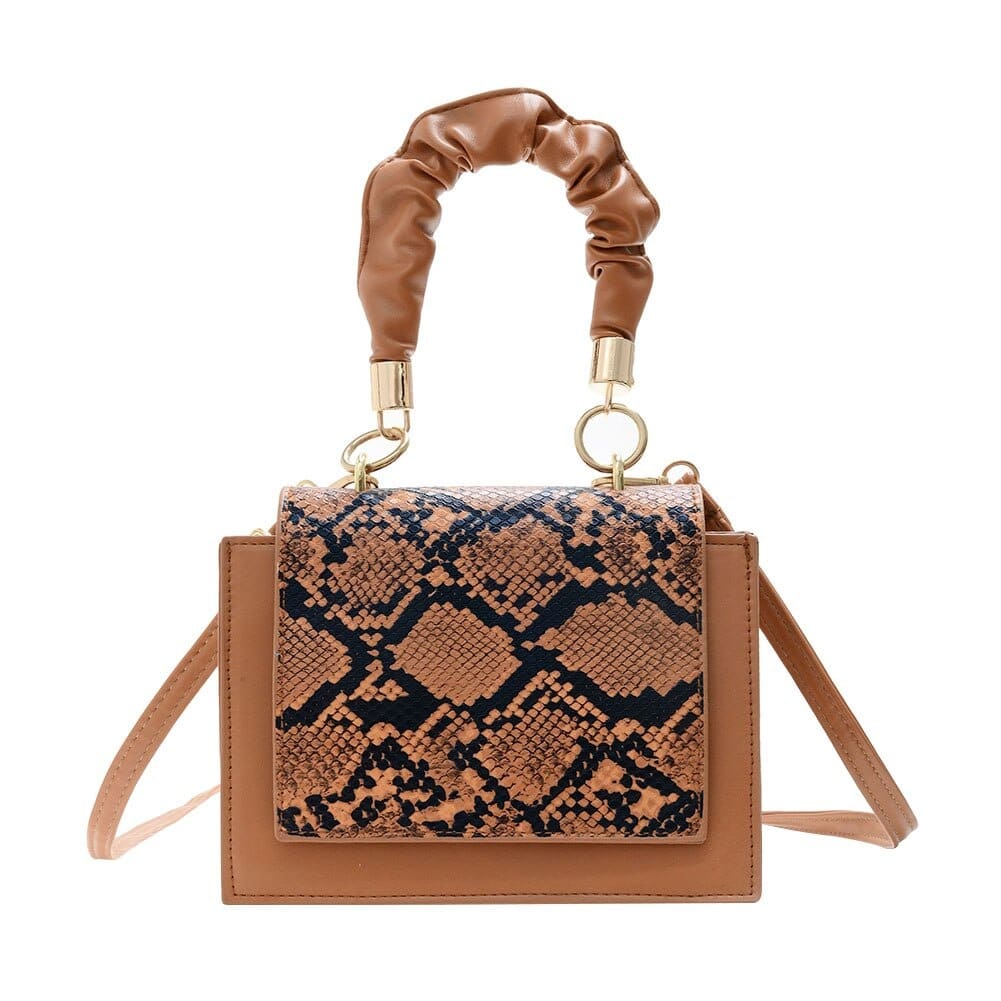 Sac Serpent Carré Marron