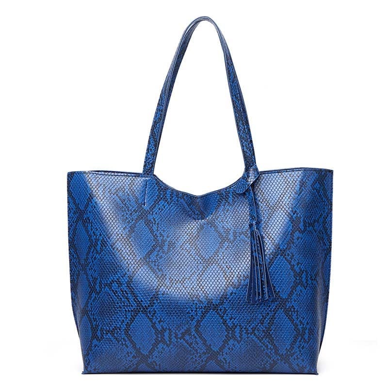Sac Cabas Serpent Bleu
