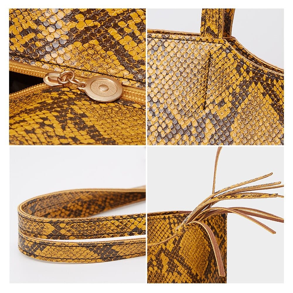 Sac Cabas Serpent Jaune