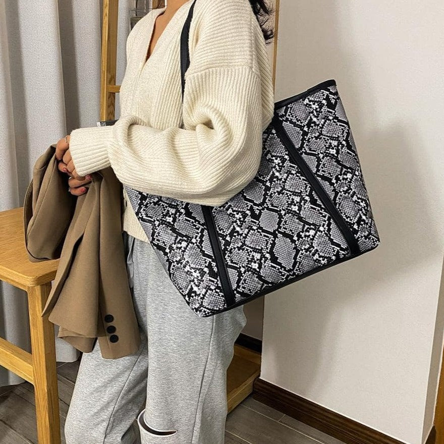 Sac Cabas Serpent gris