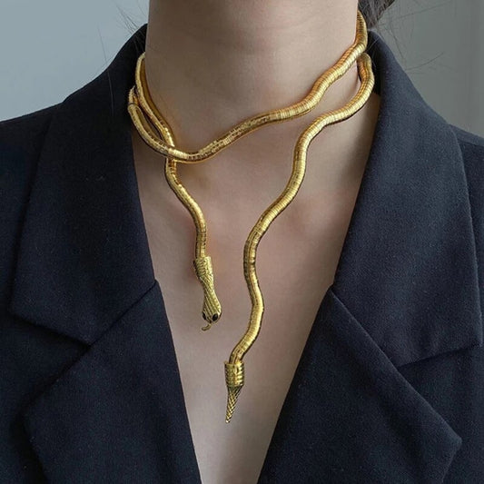 Collier Serpent enroulé doré