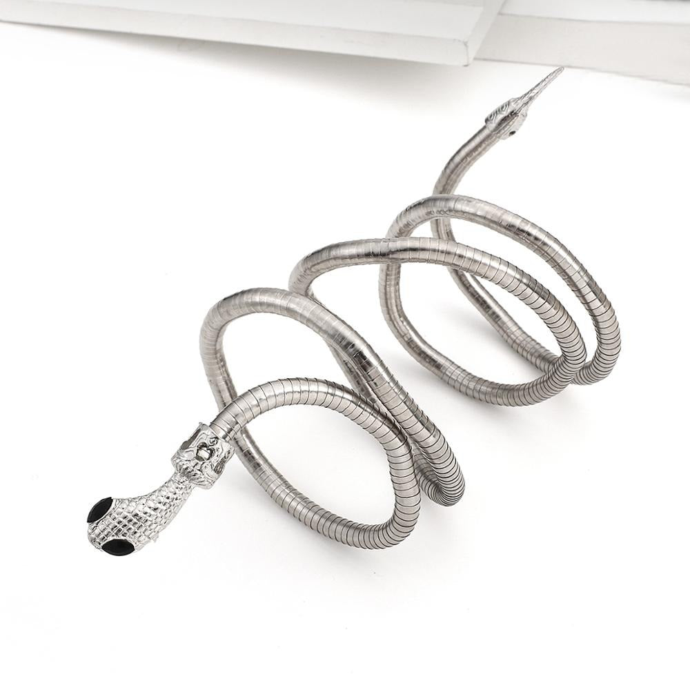 Collier Serpent enroulé argenté