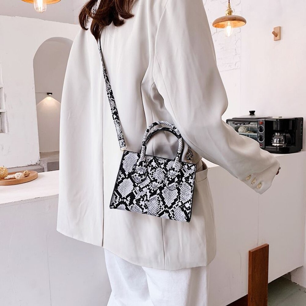 Sac bandoulière Serpent Blanc