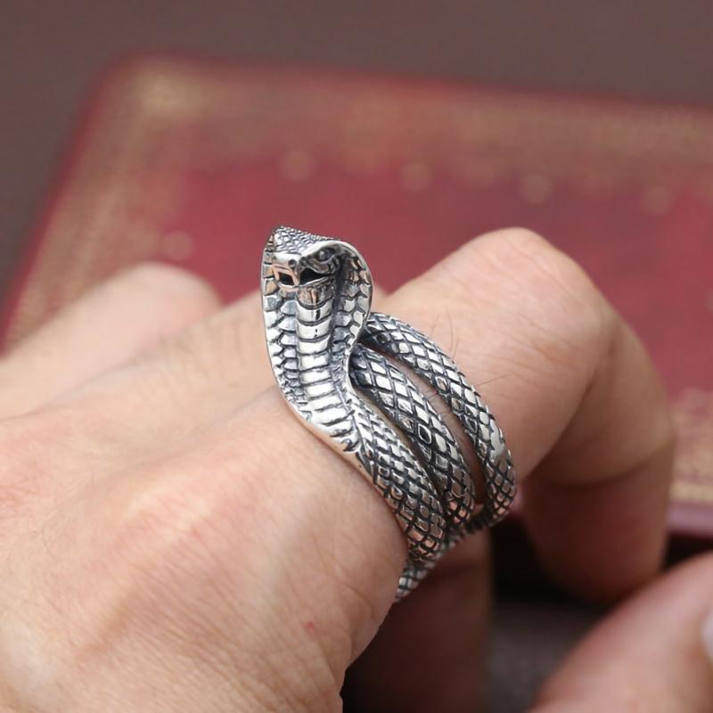 Bague Serpent Cobra (Argent)