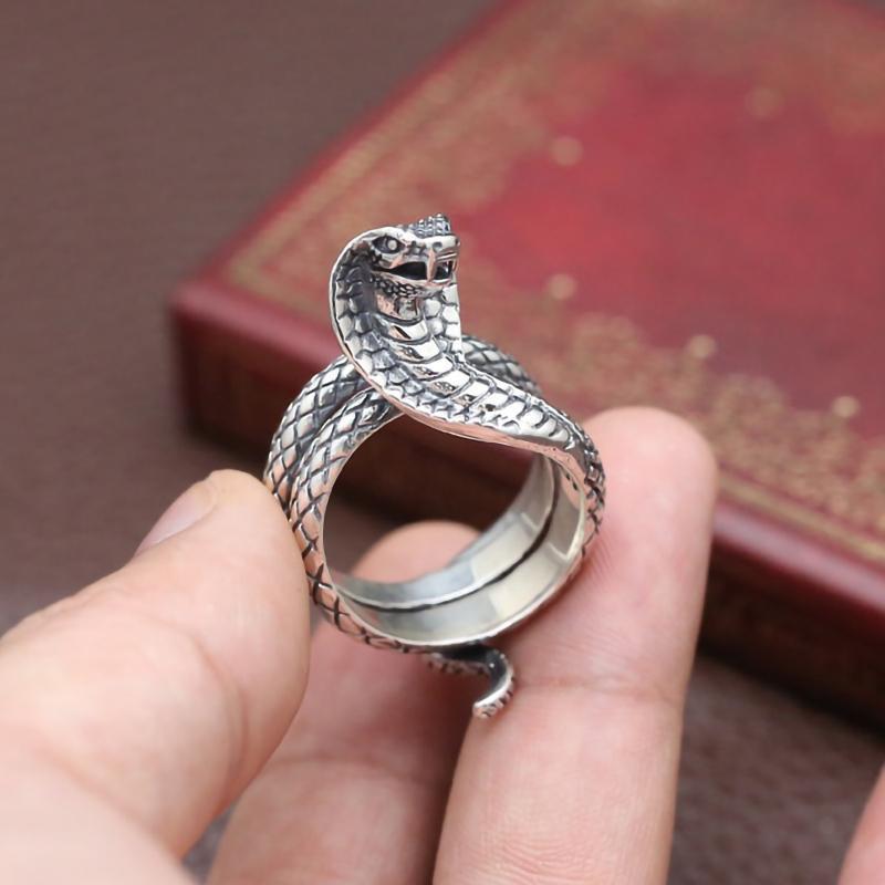 Bague Serpent Cobra (Argent)