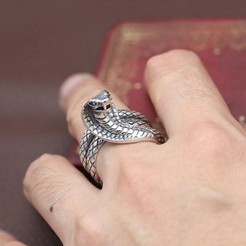 Bague Serpent Cobra (Argent)