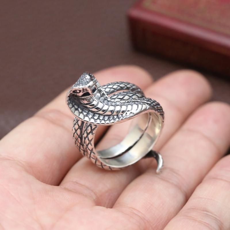 Bague Serpent Cobra (Argent)