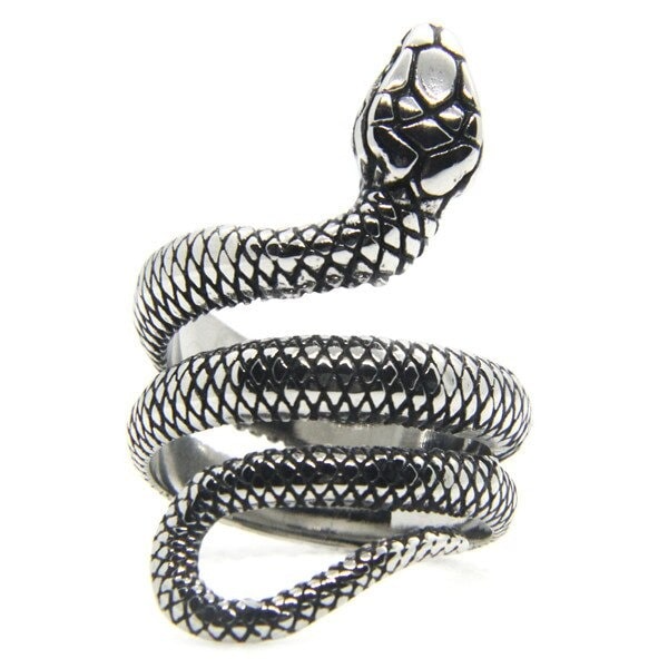 Bague Serpent Enroulé Acier