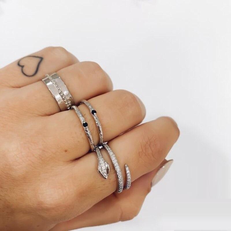 Bague Serpent Argent et Diamant (Argent)
