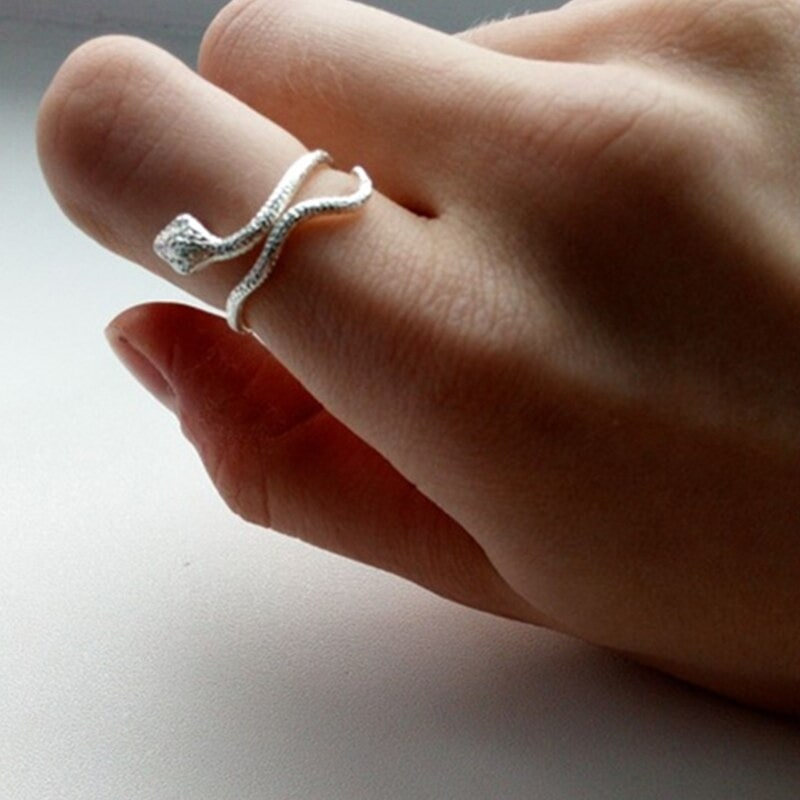Bague Serpent Fine blanche