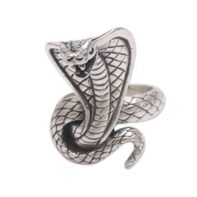 Bague Serpent Cobra Égyptien Acier