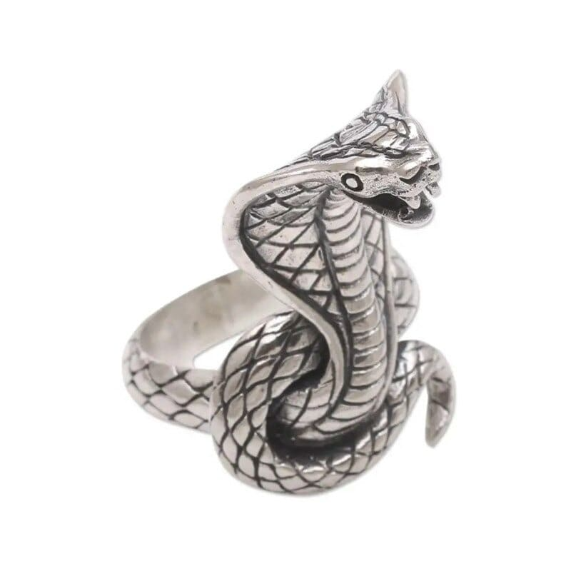Bague Serpent Cobra Égyptien Acier