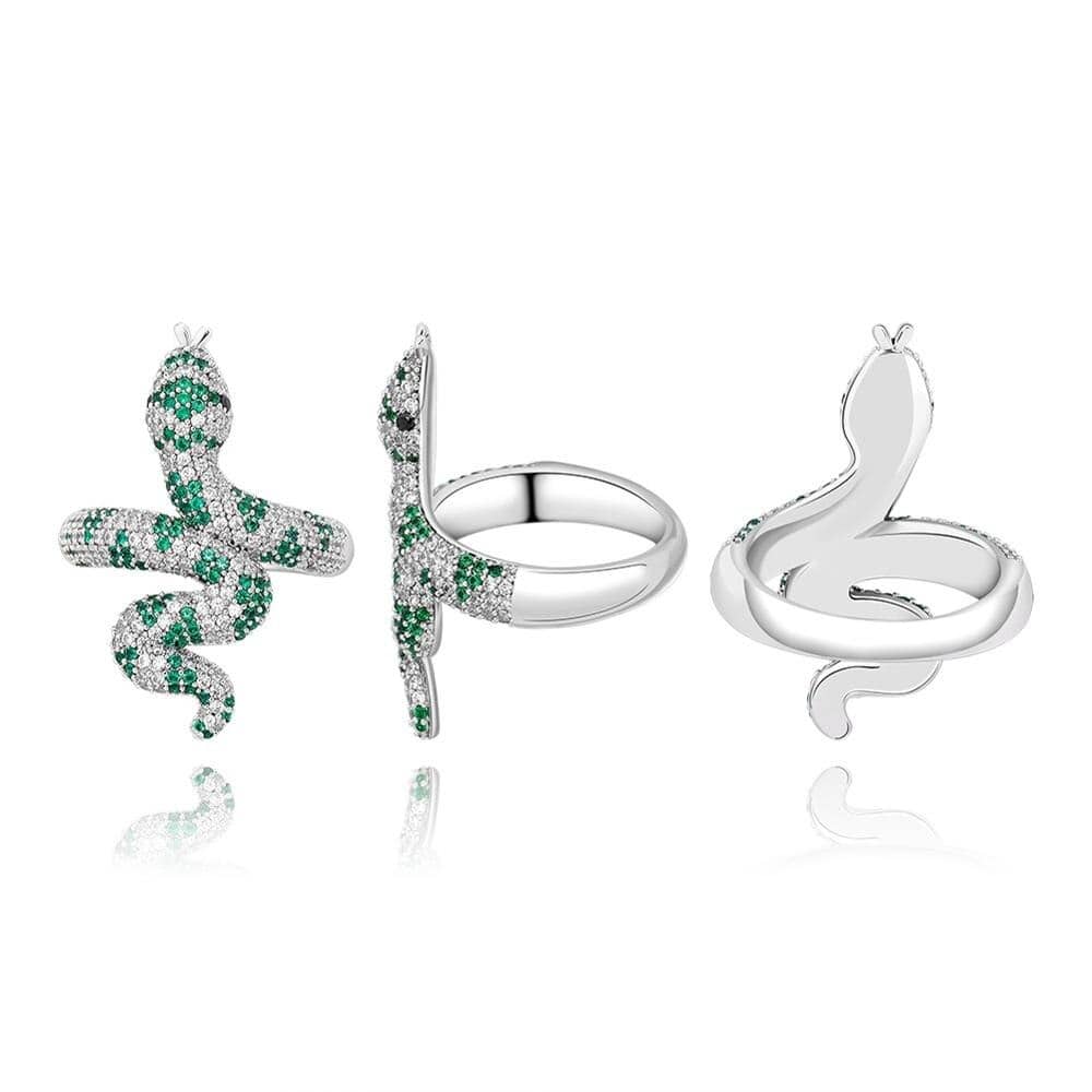 Bague Serpent Zirconium Vert (Cuivre)