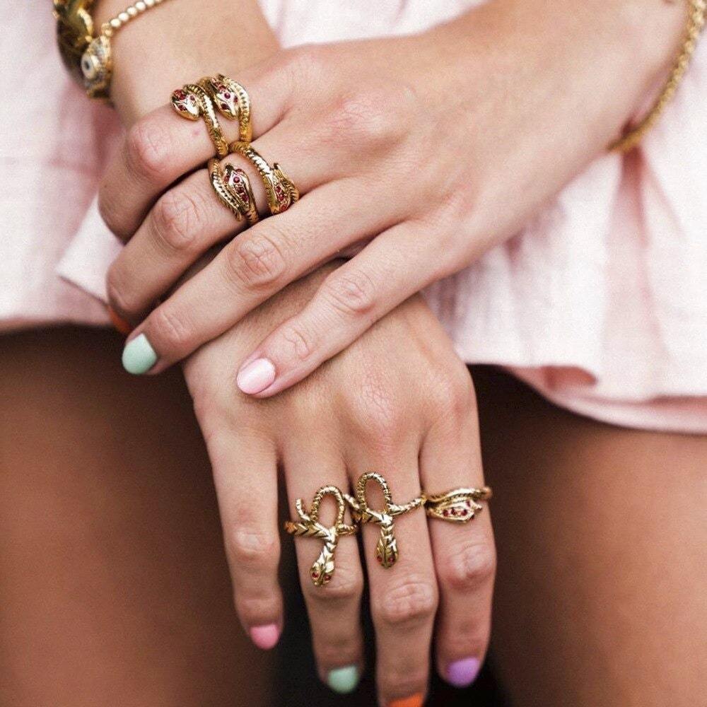 Bague Serpent Design Dorée