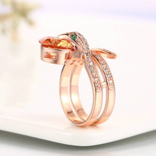Bague Serpent Diamant Orange