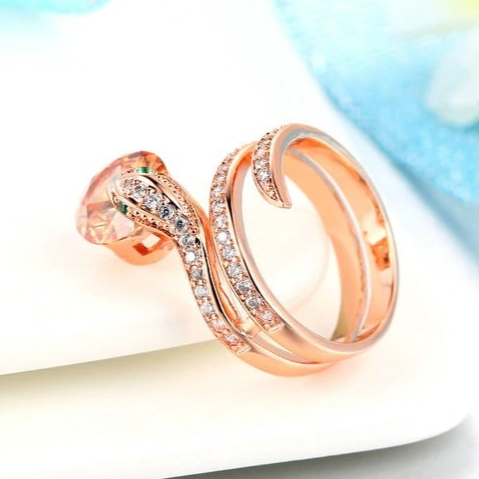 Bague Serpent Diamant Orange