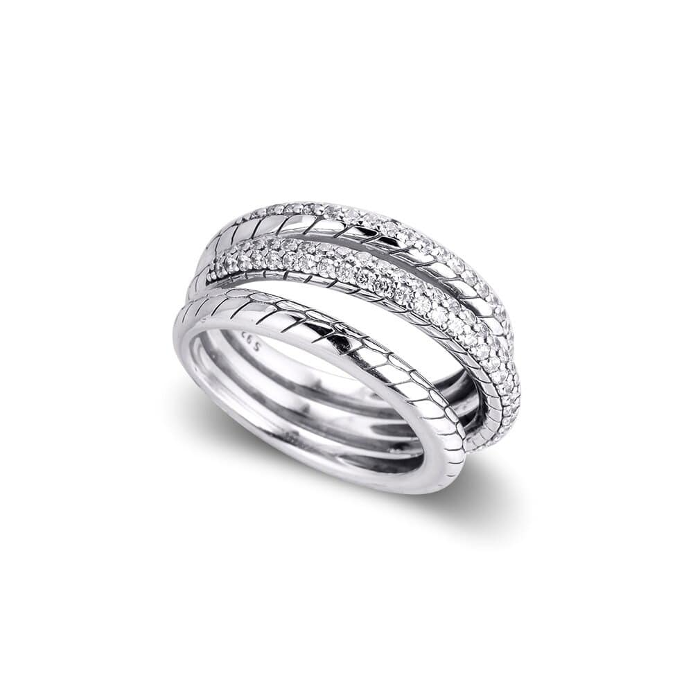 Bague Écaille de Serpent Argent