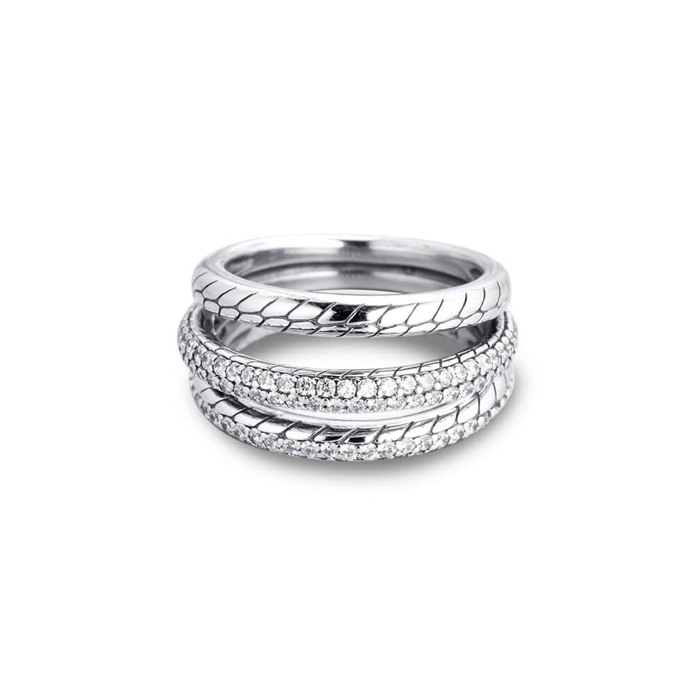 Bague Serpent Écailles Argent Sterling 925