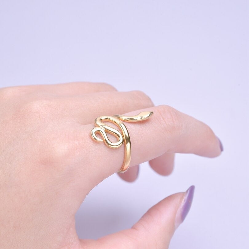 Bague Serpent Style Punk en acier inoxydable