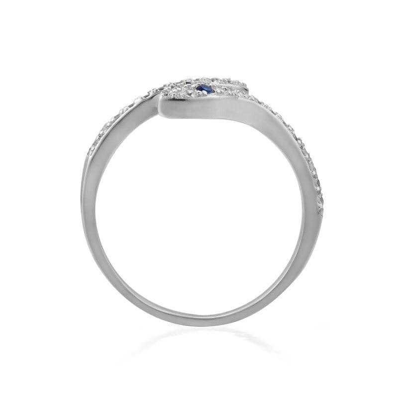 Bague Serpent Reine Bleue (Argent)
