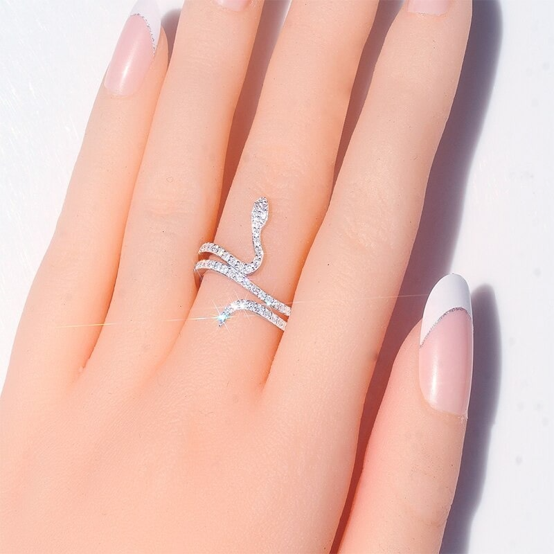 Bague Serpent argent Femme Diamant