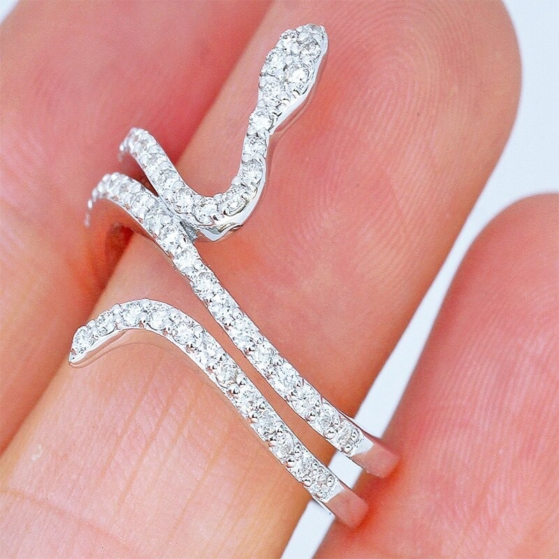 Bague Serpent argent Diamant