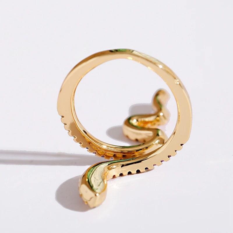 Bague Serpent Or Diamant Multicolore