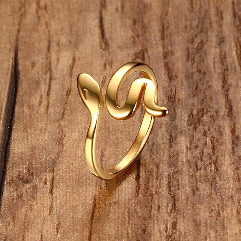 Bague Serpent Or Acier