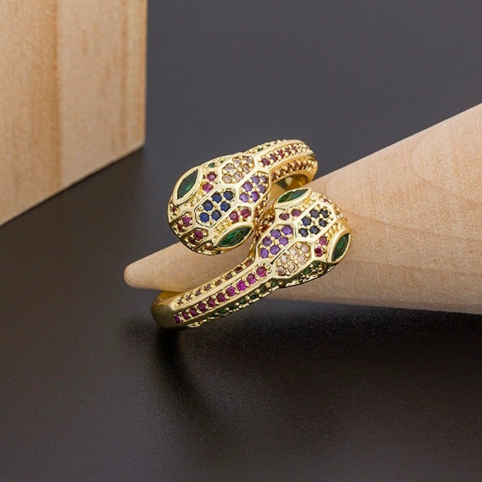 Bague Serpent dorée Multicolore