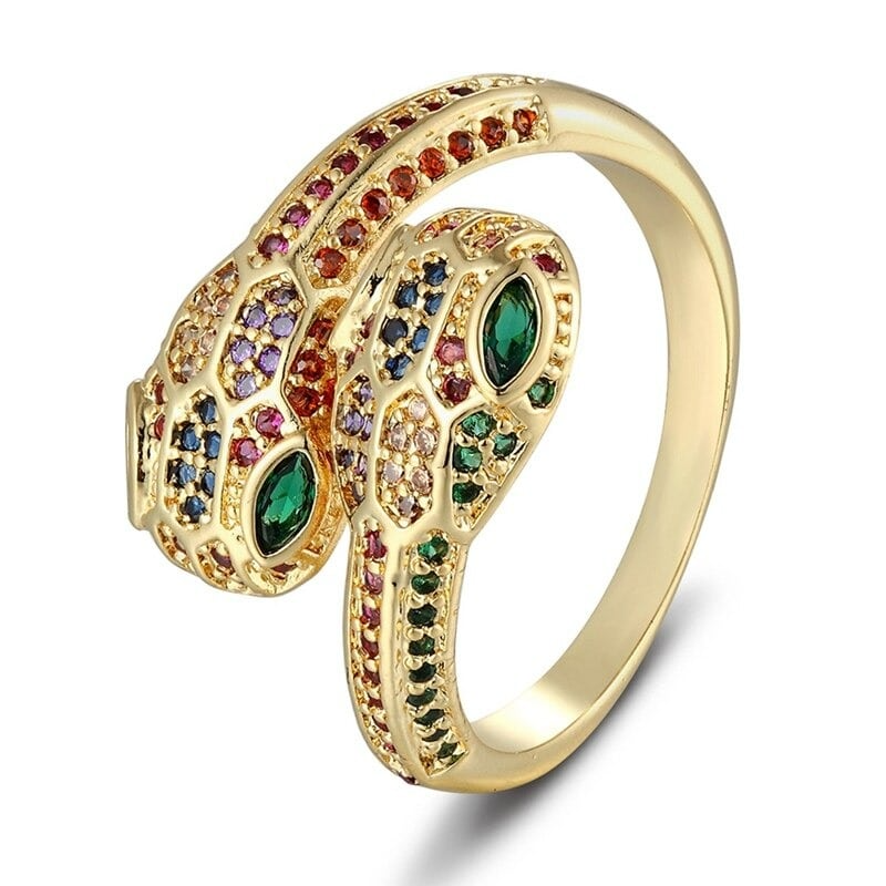 Bague Serpent Or Multicolore
