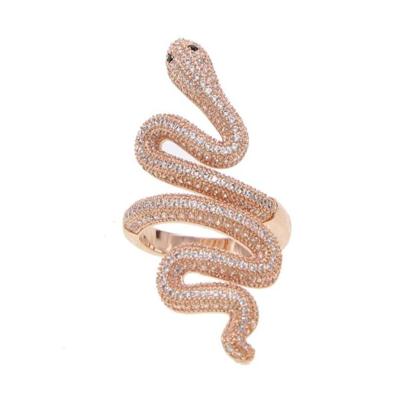 Bague Serpent Or Rose Diamant