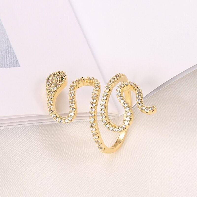 Bague Serpent Or Zirconium