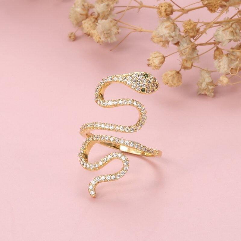 Bague Serpent Or Zirconium