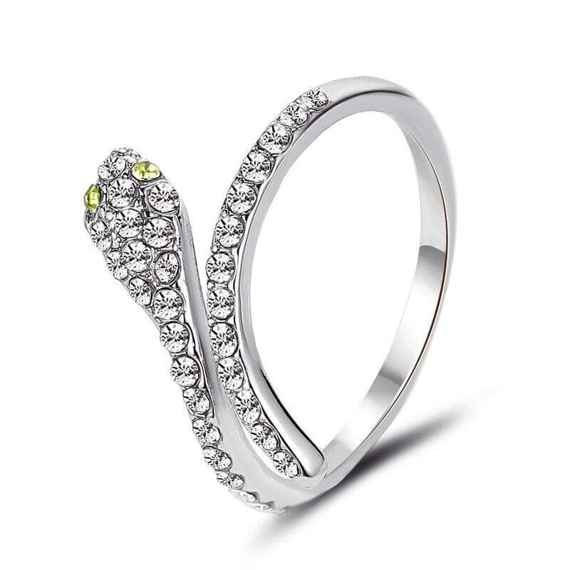Bague Serpent Strass Argenté