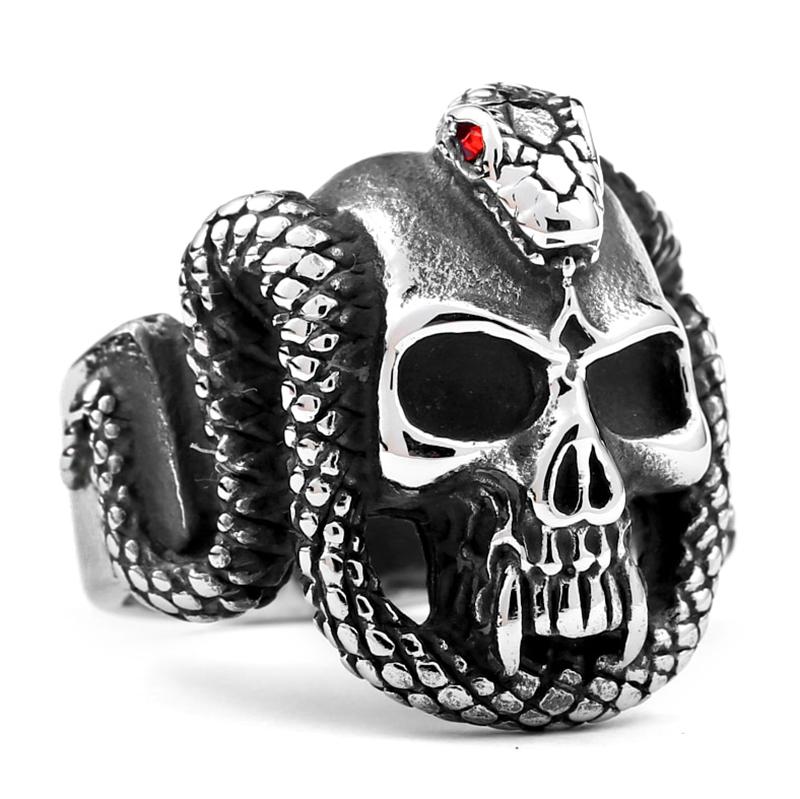 Bague Serpent Tête de Mort