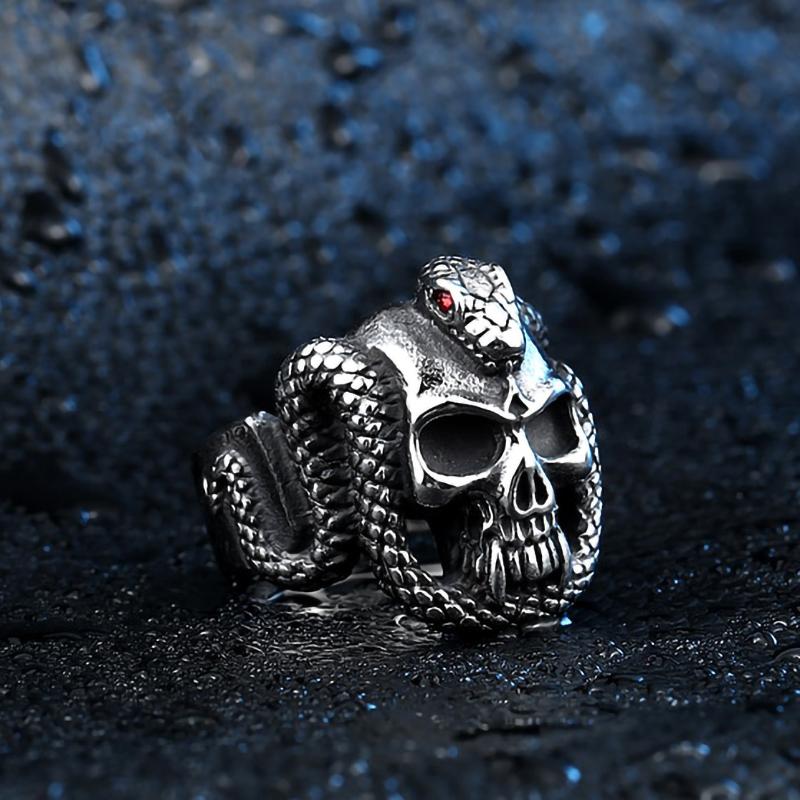 Bague Serpent Tête de Mort