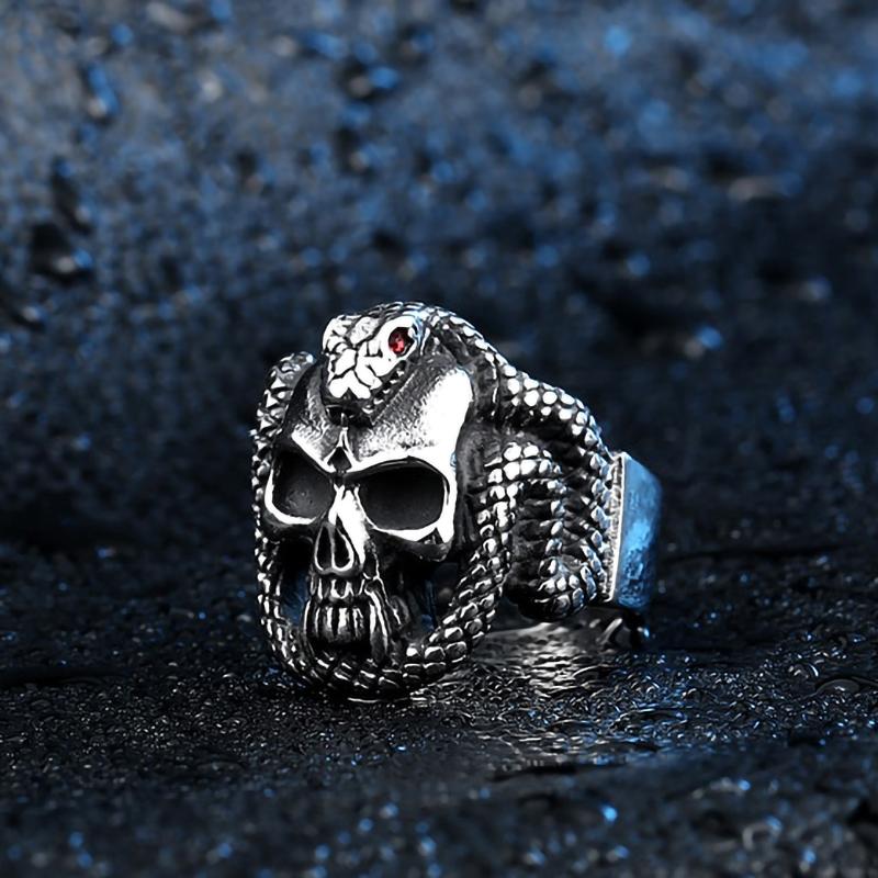 Bague Serpent Tête de Mort