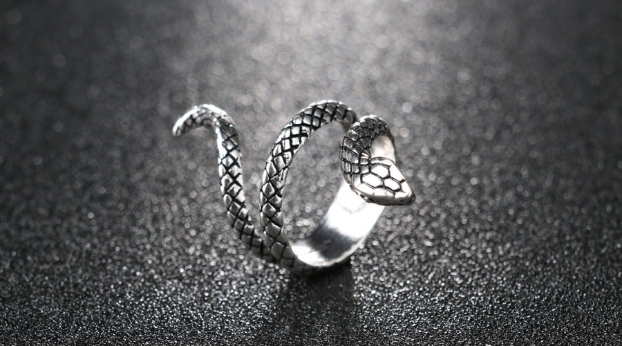 Bague Serpent Vipère Argentée