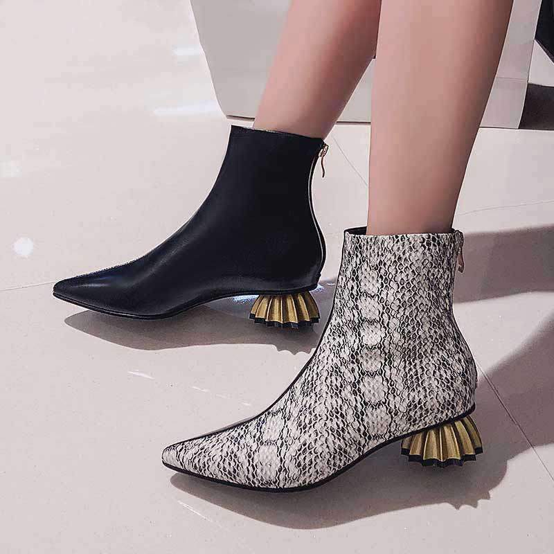 Bottines à Talon effet Python