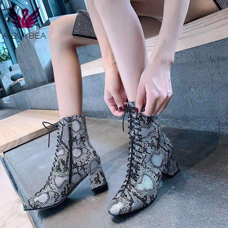 Bottines Effet Serpent Cuir femme
