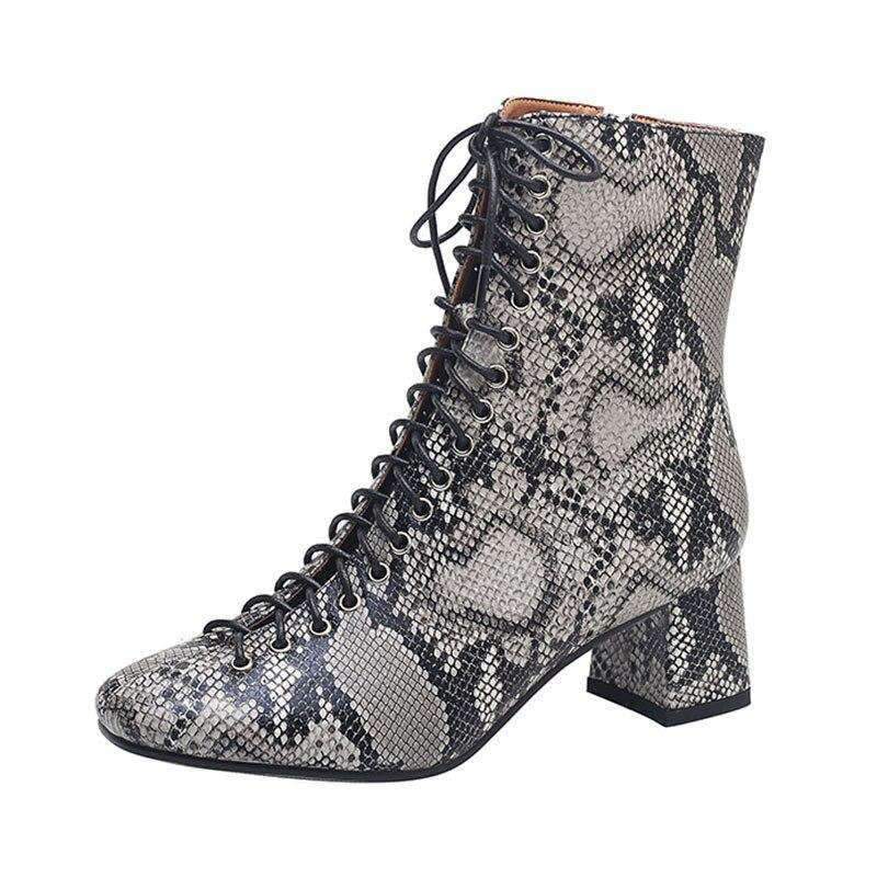 Bottines Effet Serpent Cuir