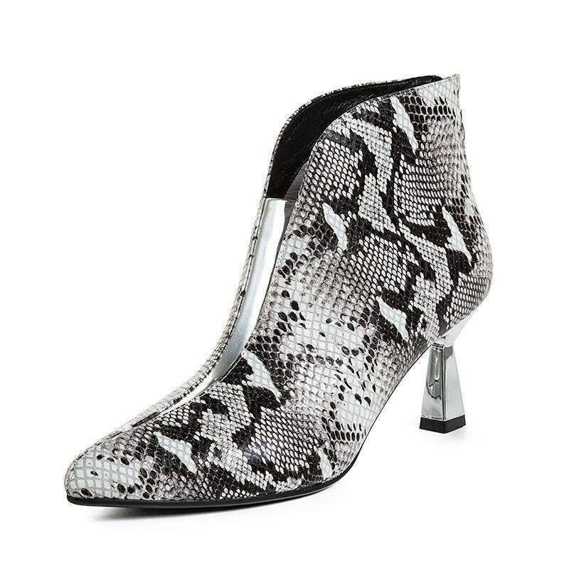 Bottines Serpent Cuir Femme