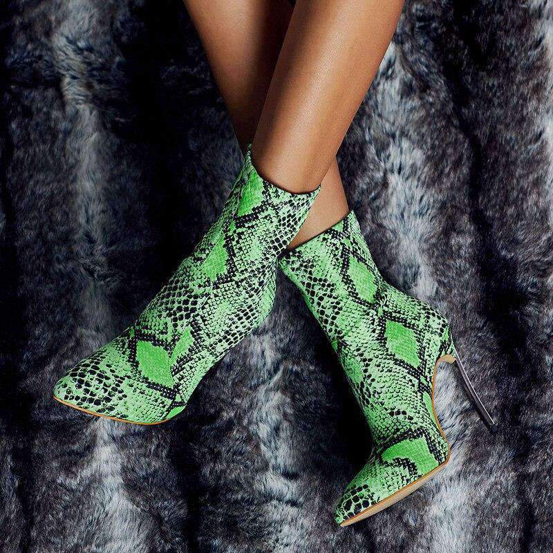 Bottines Imprimé Vert femme